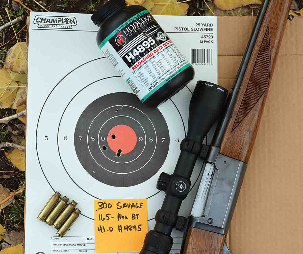 Using Hodgdon H-4895 powder with the Nosler 165-grain Ballistic Tip bullet proved an accurate combination.